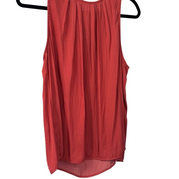 Fun 2 Fun Orange Pleated Tank Top Blouse - Picture 2 of 5